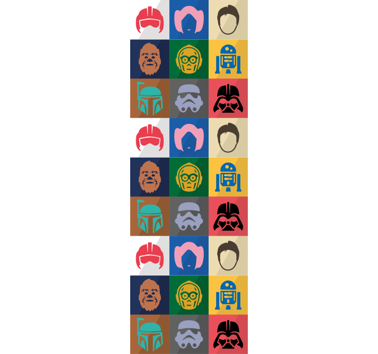 Iconisch karakterraster behang kunst - TenStickers