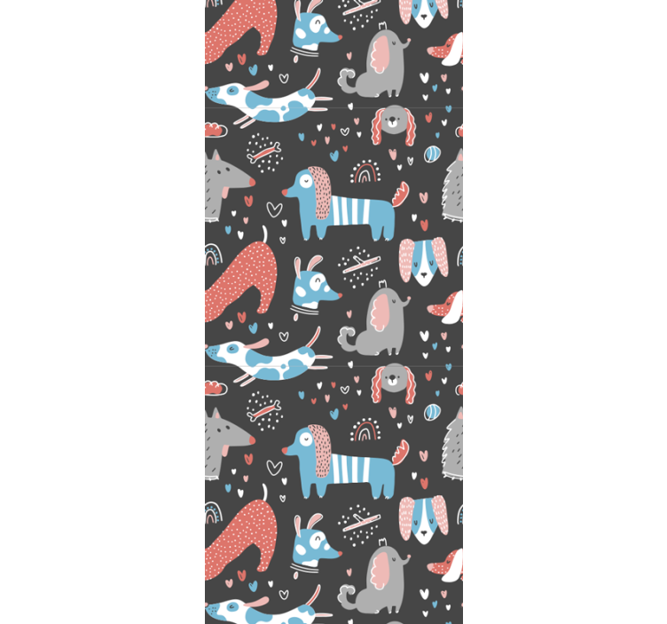 Speelse dierenmotieven dieren behang - TenStickers