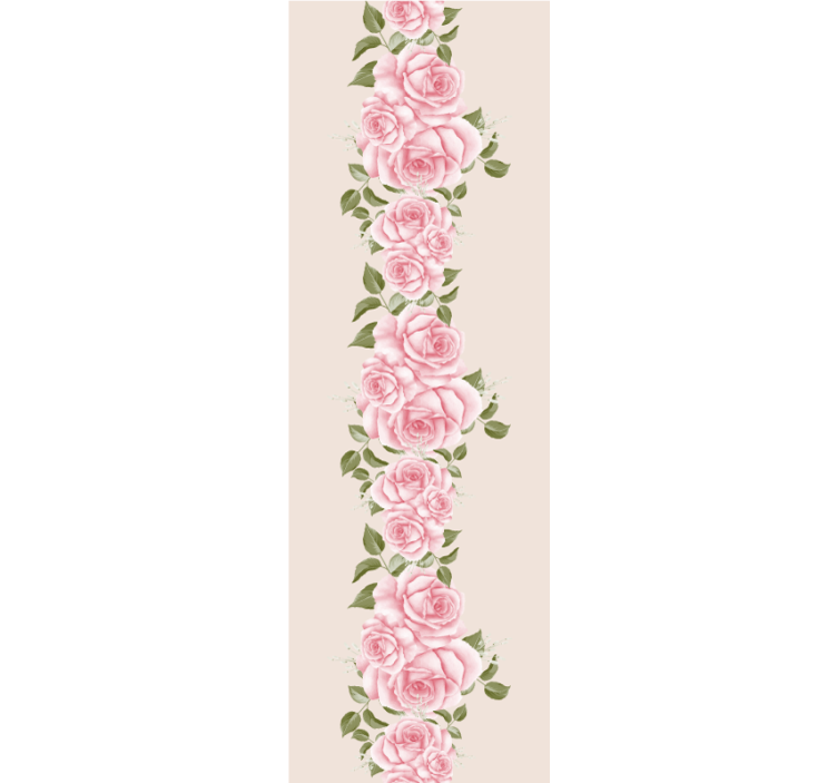 Bloemenstreep accent behang bloemen - TenStickers