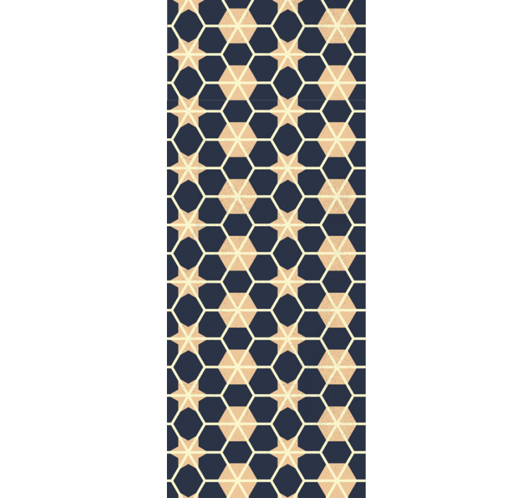 Zeshoekig sterpatroon woonkamer behang - TenStickers