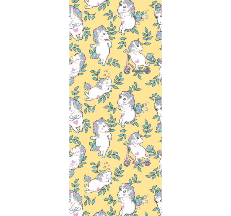 Eenhoorns spelen dieren behang - TenStickers