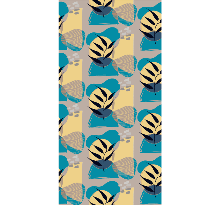 Gestileerd bladpatroon behang bloemsierkunst - TenStickers