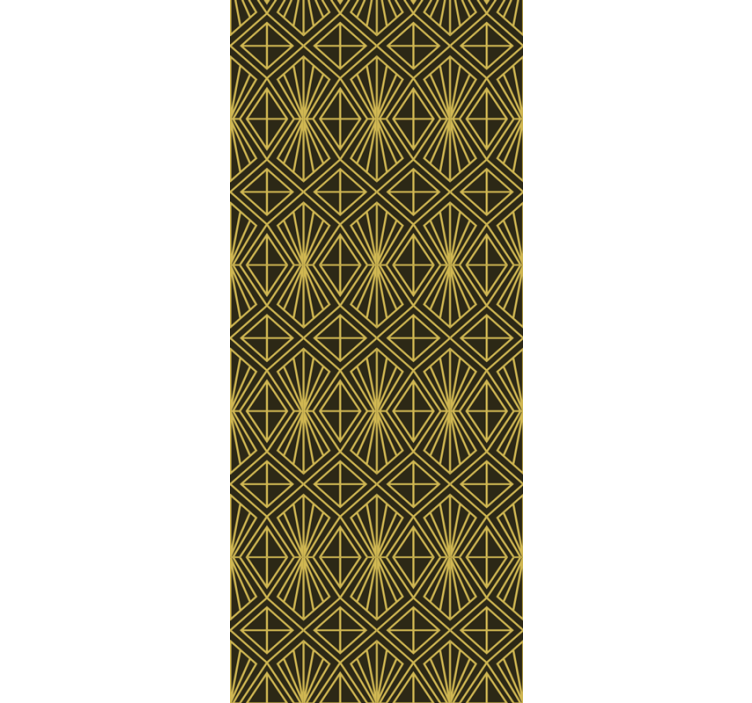 Geometrisch art deco patroon in goud - TenStickers