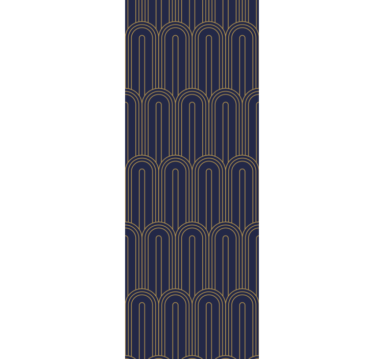 Gebogen lijnpatroon behang modern - TenStickers