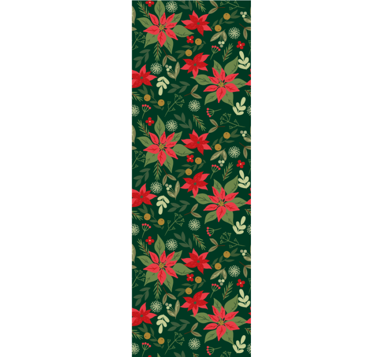 Feestelijk bloemenpatroon behang kerst - TenStickers