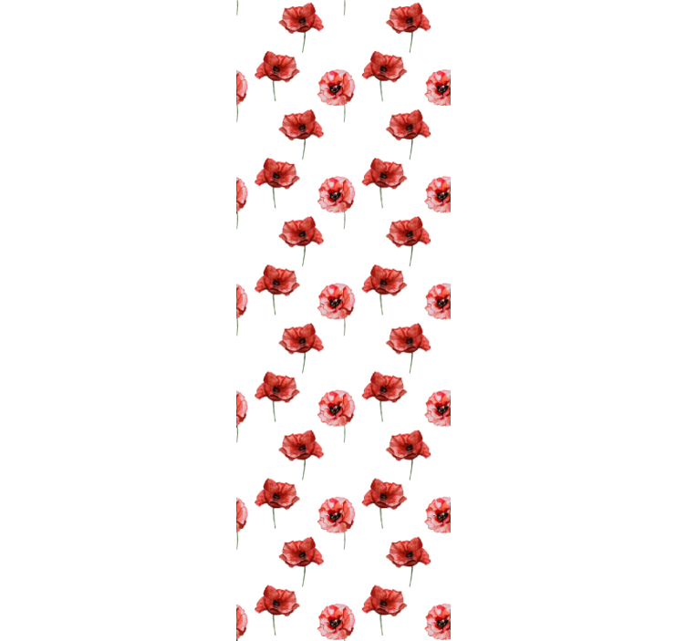 Rood papaverpatroon behang bloemen - TenStickers