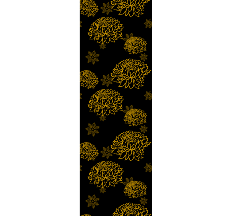 Gouden bloemenpatroon behang bloemsierkunst - TenStickers