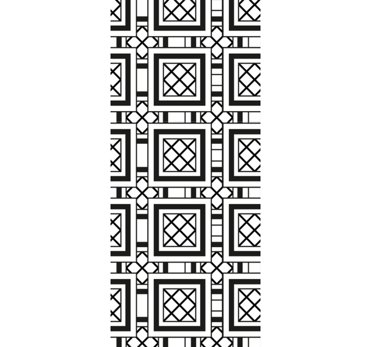 Zwart-wit klassiek patroon tegels behang - TenStickers