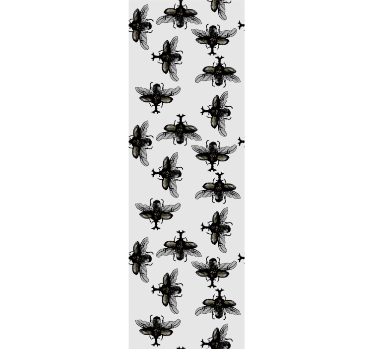Zwart insectenpatroon dieren behang - TenStickers