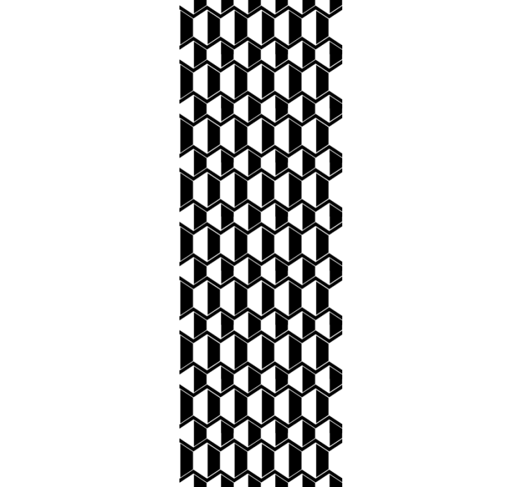 Abstract behang Zwart-witte zeshoeken - TenStickers