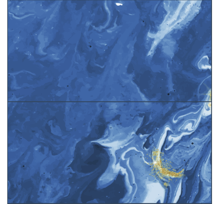 Blauw behang met prachtig ontwerp - TenStickers