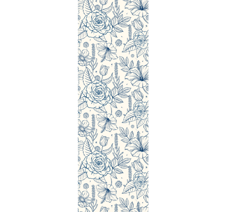 Behang bloemen delfstblauw - TenStickers