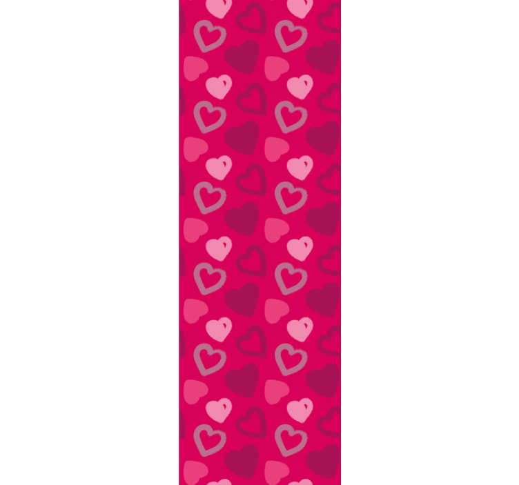 Fuchsia harten roze behang - TenStickers