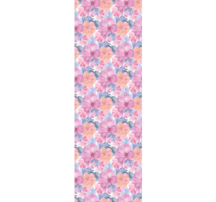 Water kleur mauve bloemen behang - TenStickers