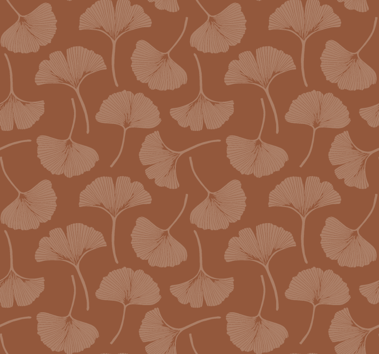 Ginkgobladeren terracotta behang - TenStickers
