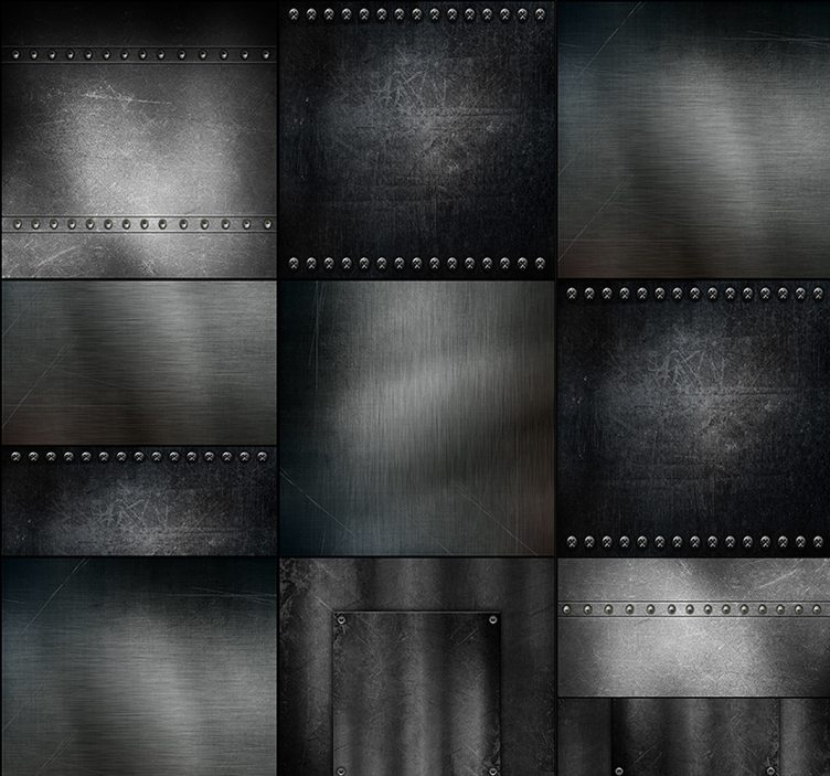 Behang print metalen blokken - TenStickers