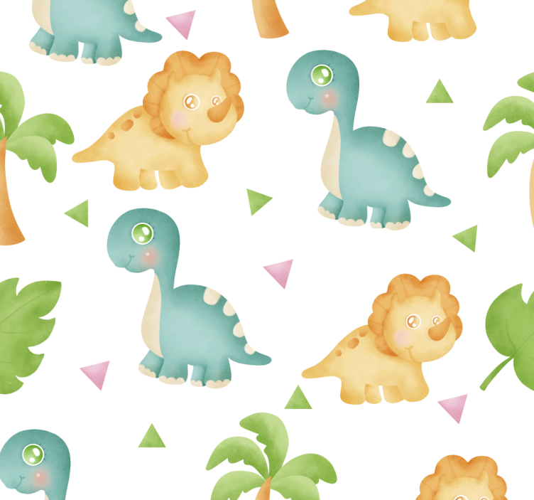 Waterverf ontwerp dinosaurussen behang - TenStickers