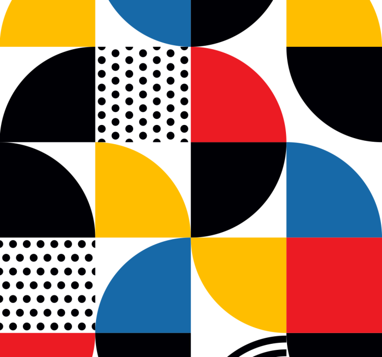 Geometrische cirkelsfusie geometrisch behang - TenStickers