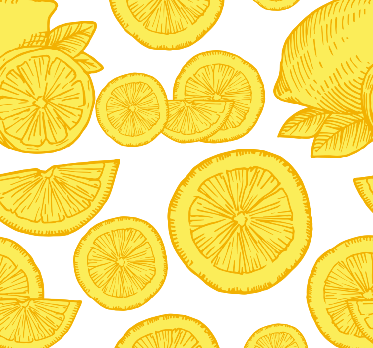 Plakjes citrusfruit behang bloemen - TenStickers