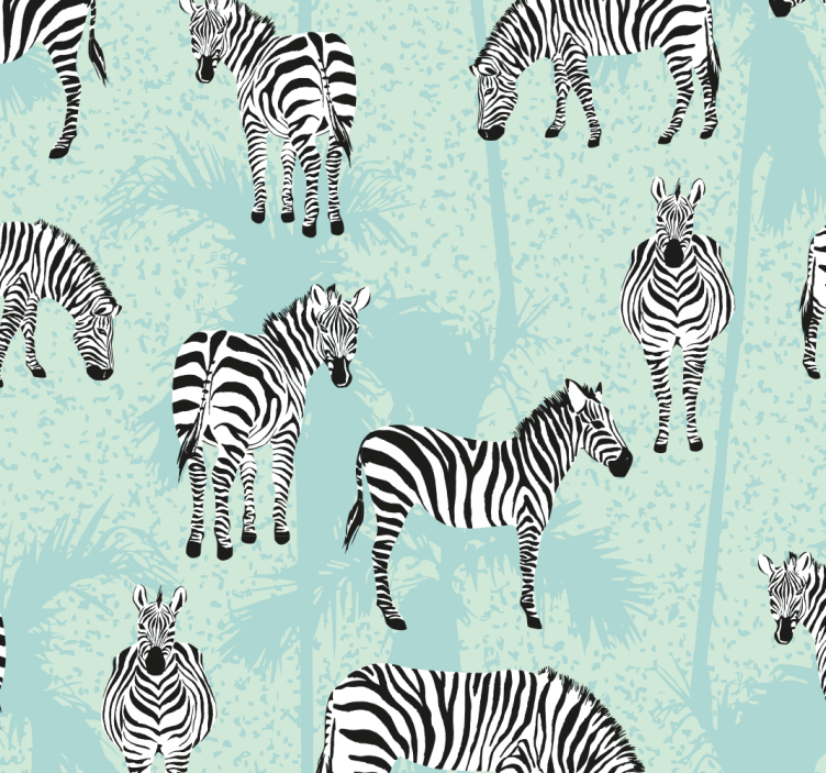 Zebrapatroon behang zebra - TenStickers