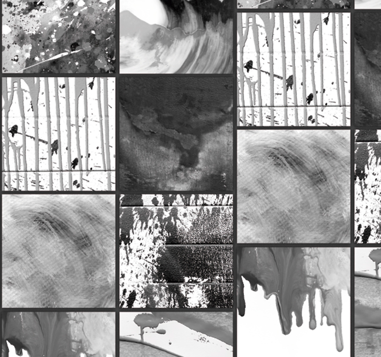 Monochrome vloeibaarheid abstract behang - TenStickers