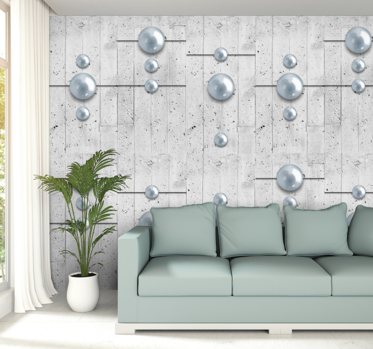 3d behang witte bolletjes - TenStickers