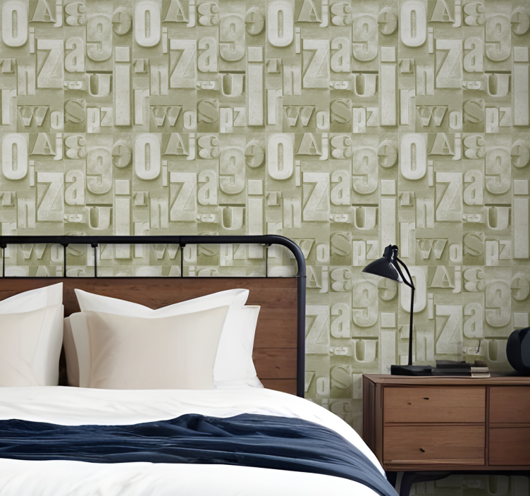 3d-industriële stijl behang letters - TenStickers