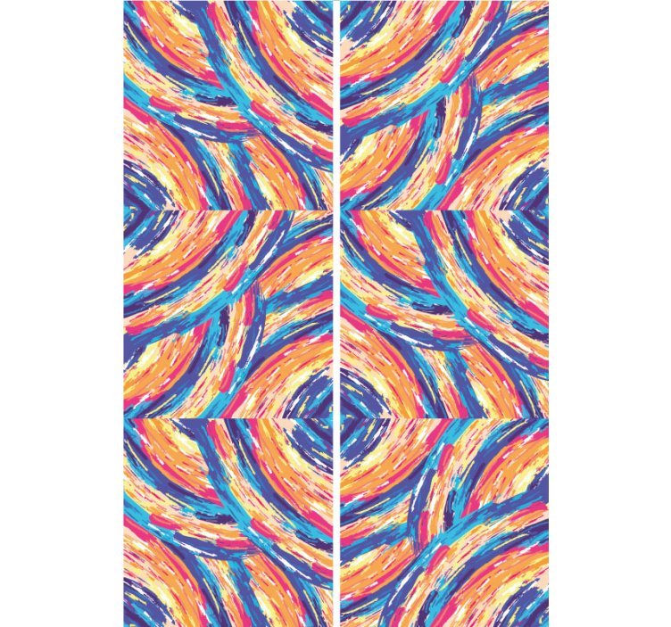 Levendige penseelstreken abstract behang - TenStickers