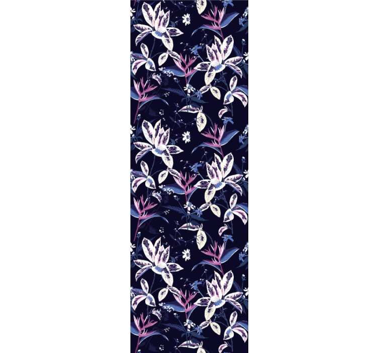 Bloemennacht tuin behang bloemen - TenStickers