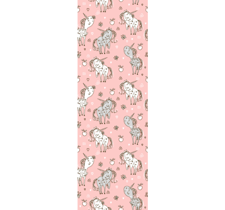 Roze eenhoornmotief dieren behang - TenStickers