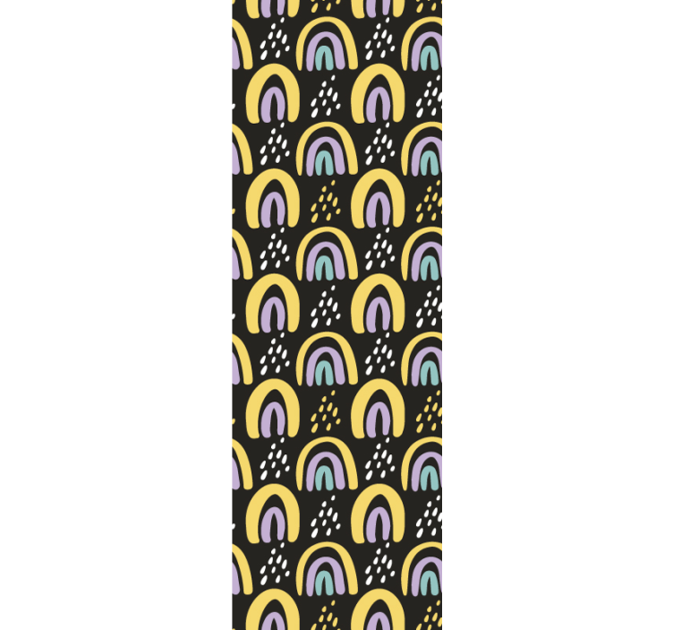 Kleurrijk regenboogpatroon babykamer behang - TenStickers