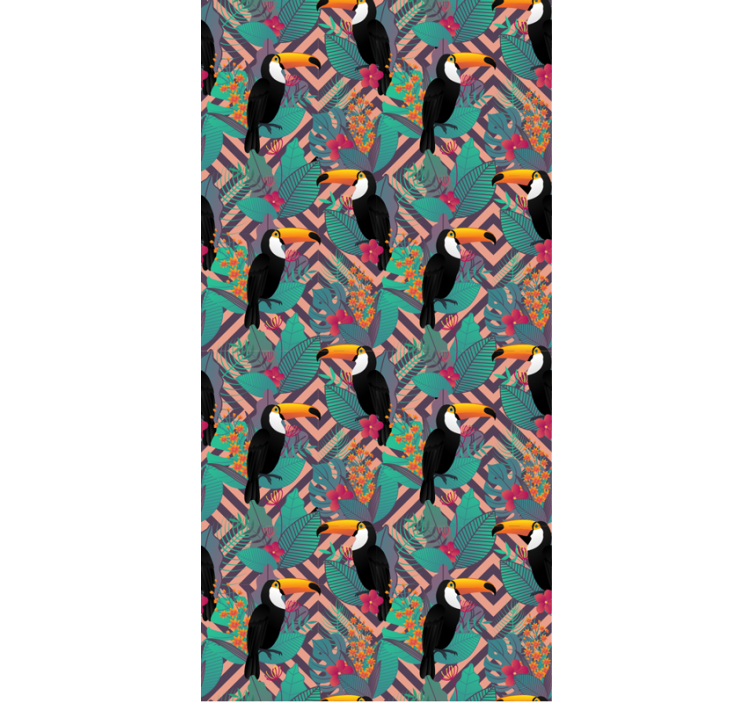 Toekans tussen bladeren dieren behang - TenStickers