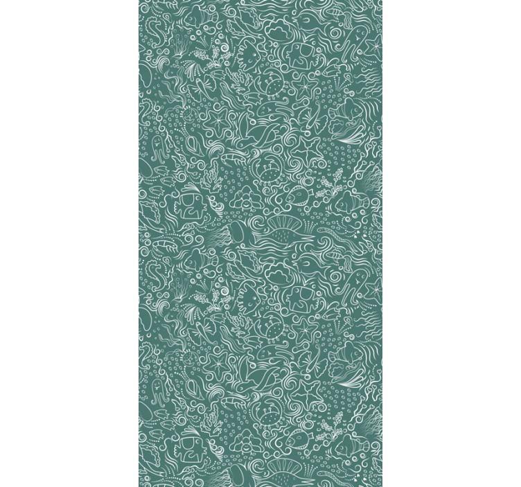 Groen zeeleven dieren behang - TenStickers