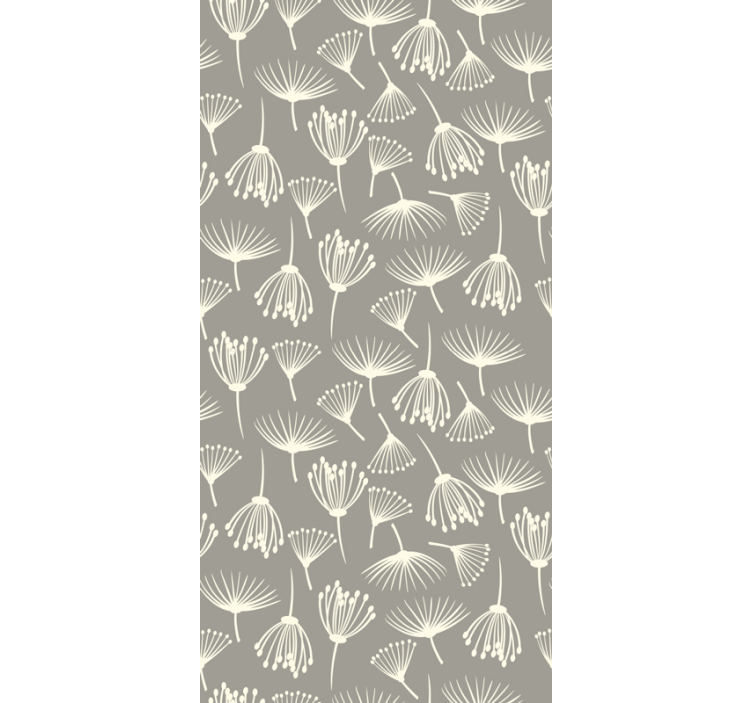Beige paardenbloemen patroon slaapkamer behang - TenStickers