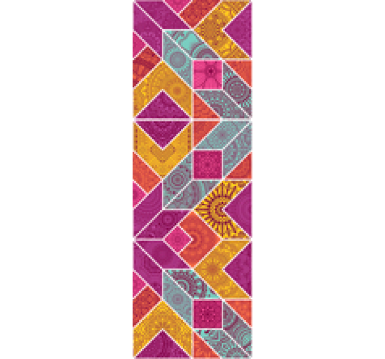 Slaapkamer behang geometrisch patroon - TenStickers