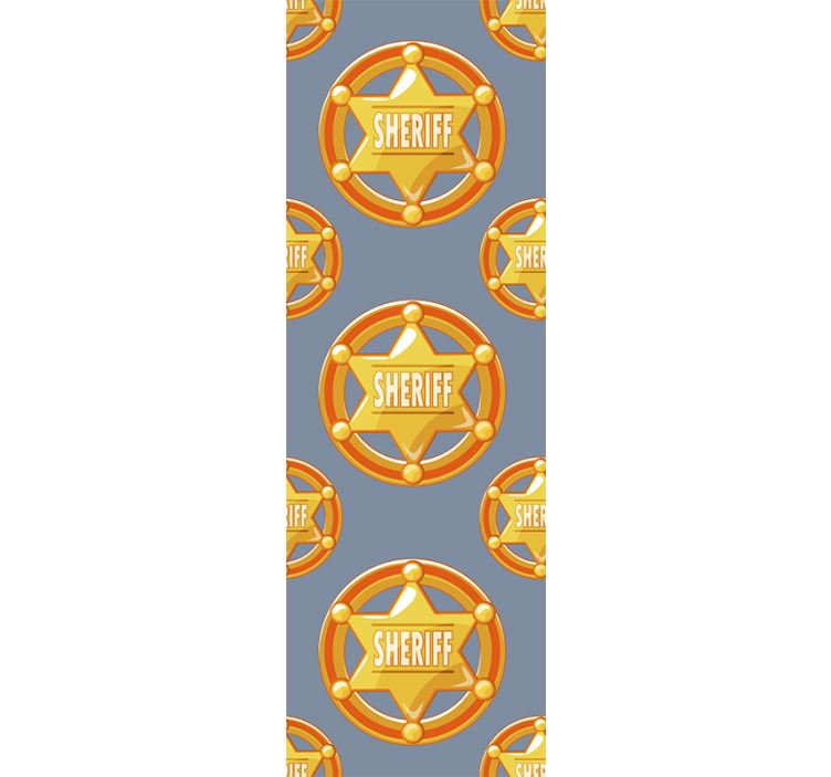 Patroon voor sheriffbadge gepersonaliseerd behang - TenStickers