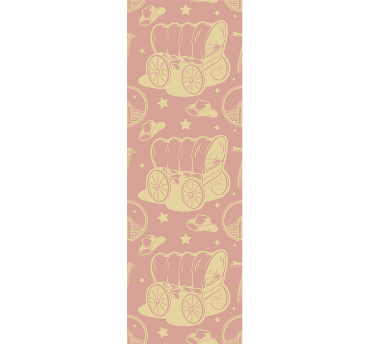 Cowboy en wagens behang kinderkamer - TenStickers