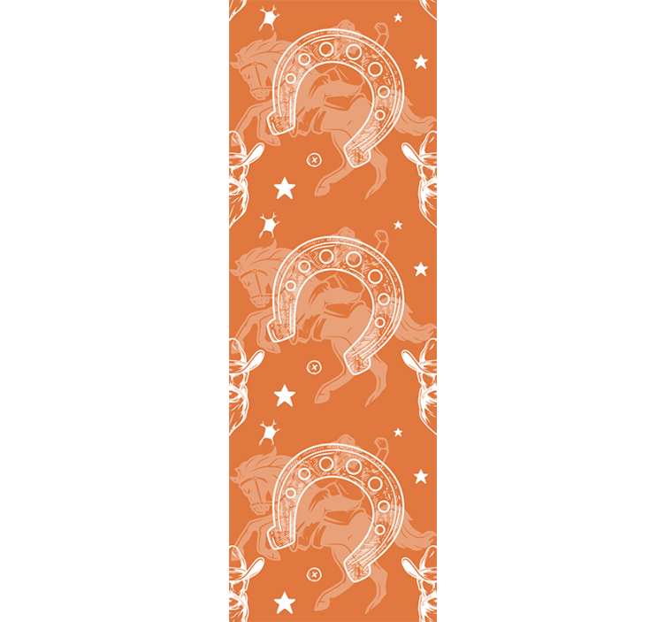 Cowboy en sterpatroon behang paarden - TenStickers