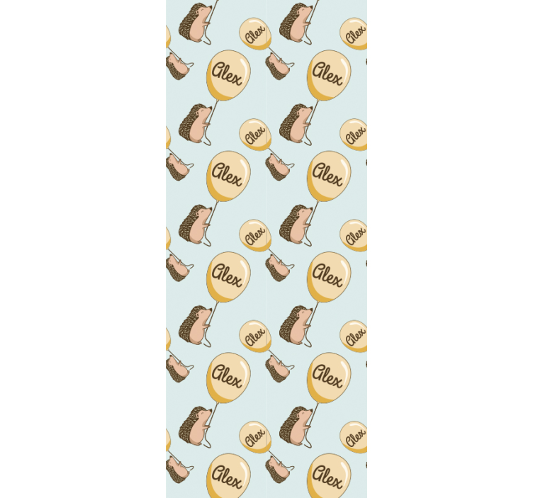 Egels met ballonnen en naam behang kinderkamer - TenStickers