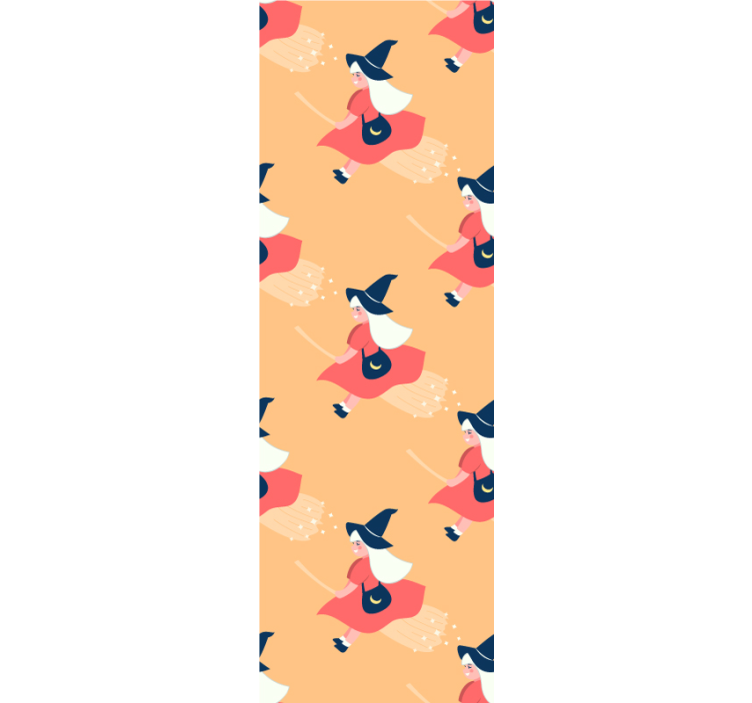 Magische heksenfiguren halloween behang - TenStickers