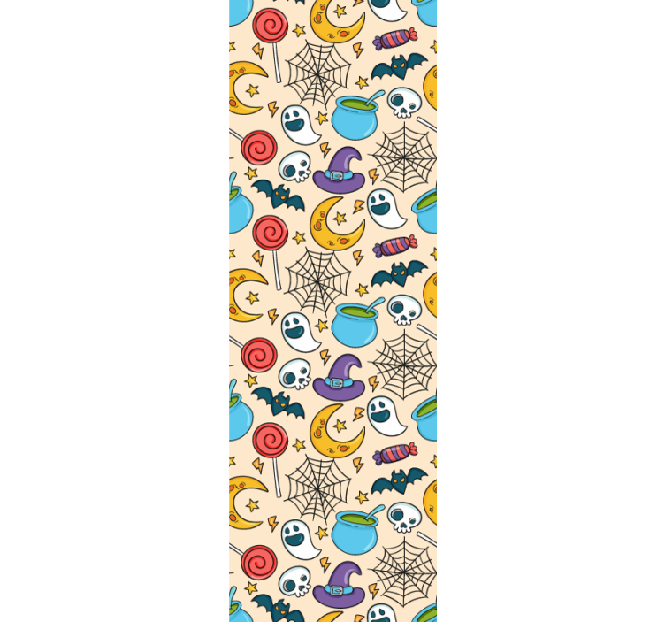 Spookachtig kleurrijk patroon halloween behang - TenStickers