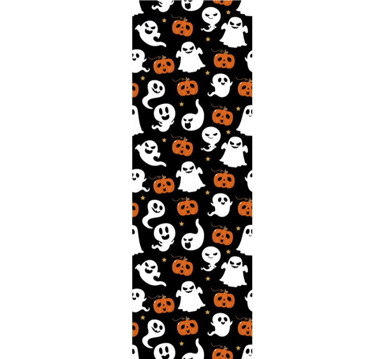 Spookachtig pompoenpatroon halloween behang - TenStickers