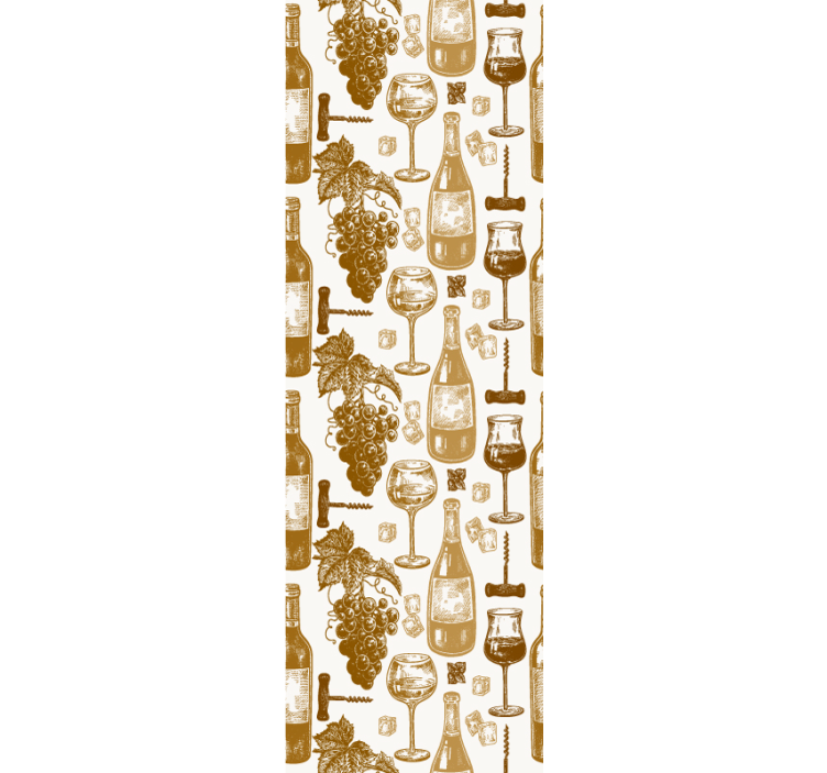 Wijnfles kunst keuken behang - TenStickers