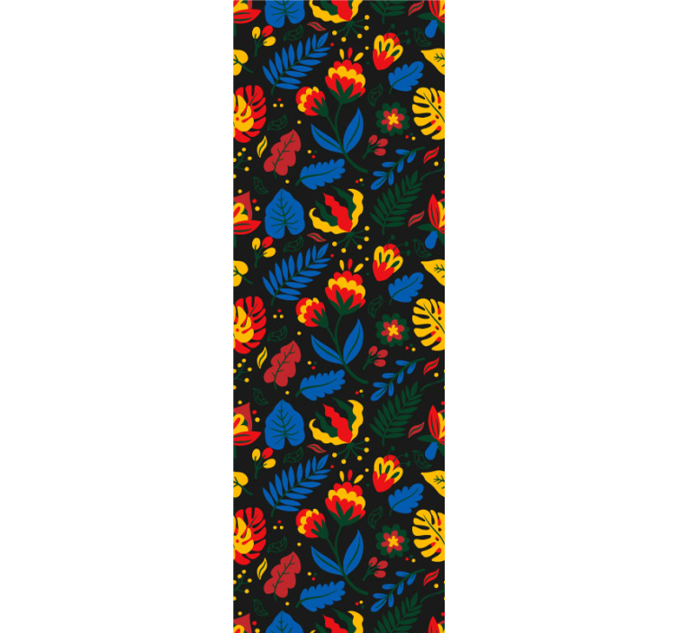 Bloemenbladpatroon sierlijk behang - TenStickers