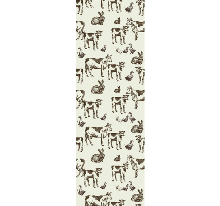 Schetsen van boerderijdieren dieren behang - TenStickers