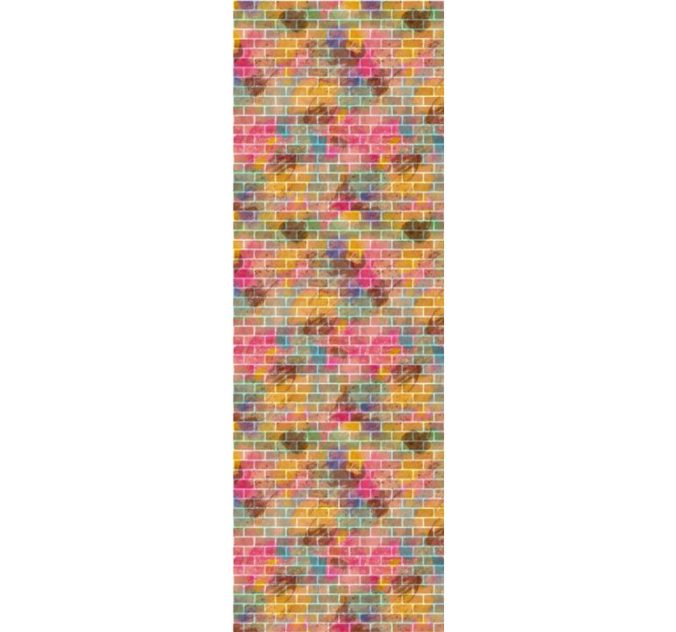 Kleurrijk baksteenmozaïek bakstenen behang - TenStickers