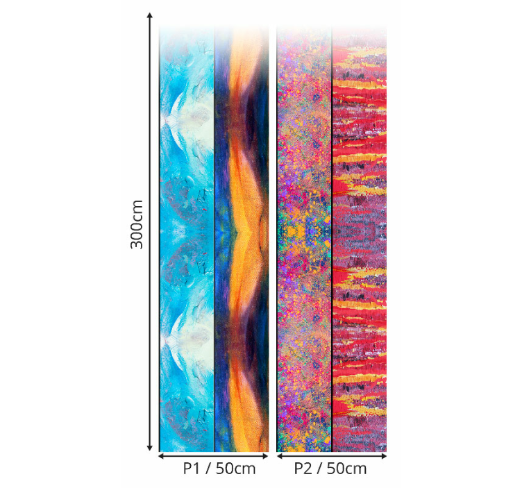 Abstracte kunstpanelen woonkamer behang - TenStickers