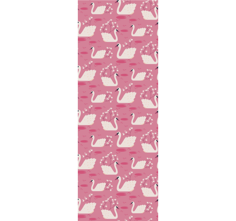 Charmant zwanenontwerp dieren behang - TenStickers