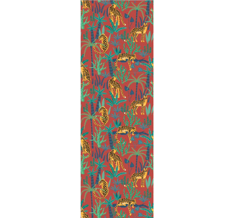 Tropisch jungle ontwerp met luipaarden behang - TenStickers