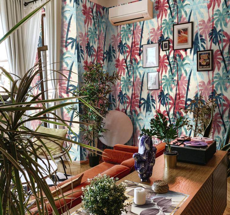 Levendige palmboomluifel behang jungle - TenStickers